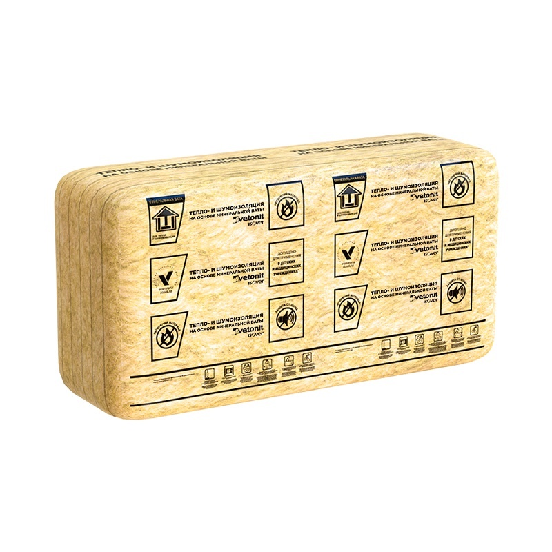 Утеплитель Vetonit Звукозащита-75 1170х610х75 мм, 16 шт