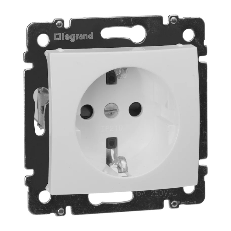 Розетка с/у Valena 694269, 1 гнездо, с/з, з/ш, белая