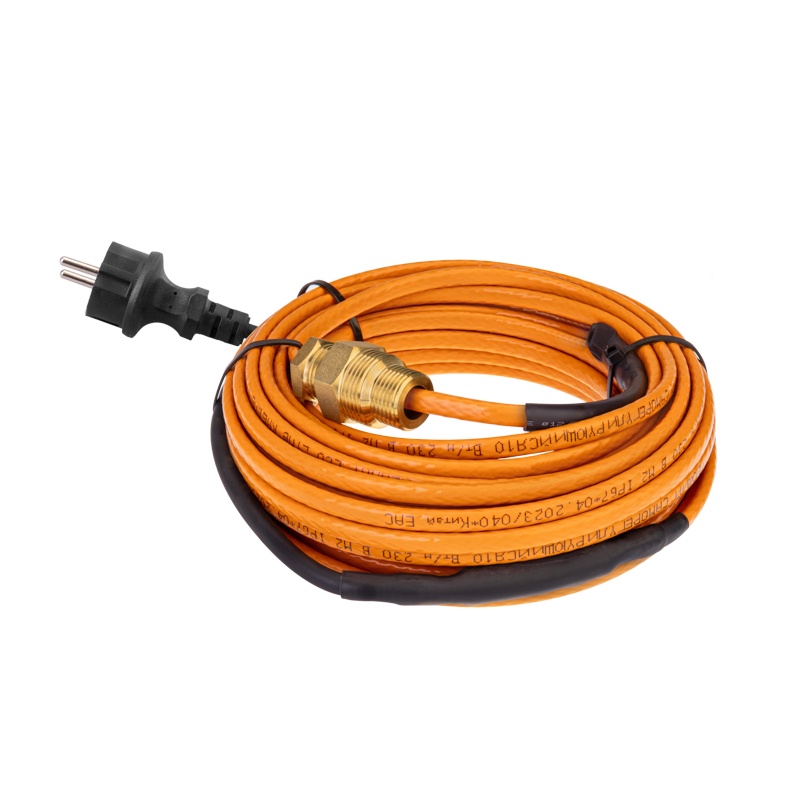 Кабель греющий саморегулирующийся Rexant SRP 10HTM2-CT, для установки в трубу, 10 Вт/м (15 м)