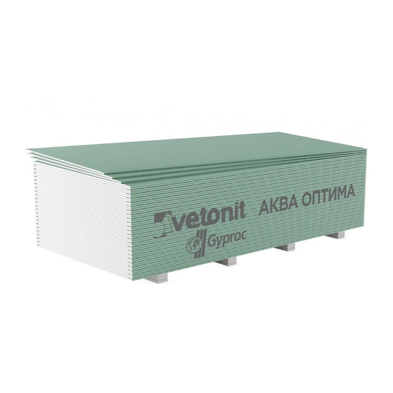 Гипсокартон влагостойкий Gyproc, 3000х1200х12,5 мм