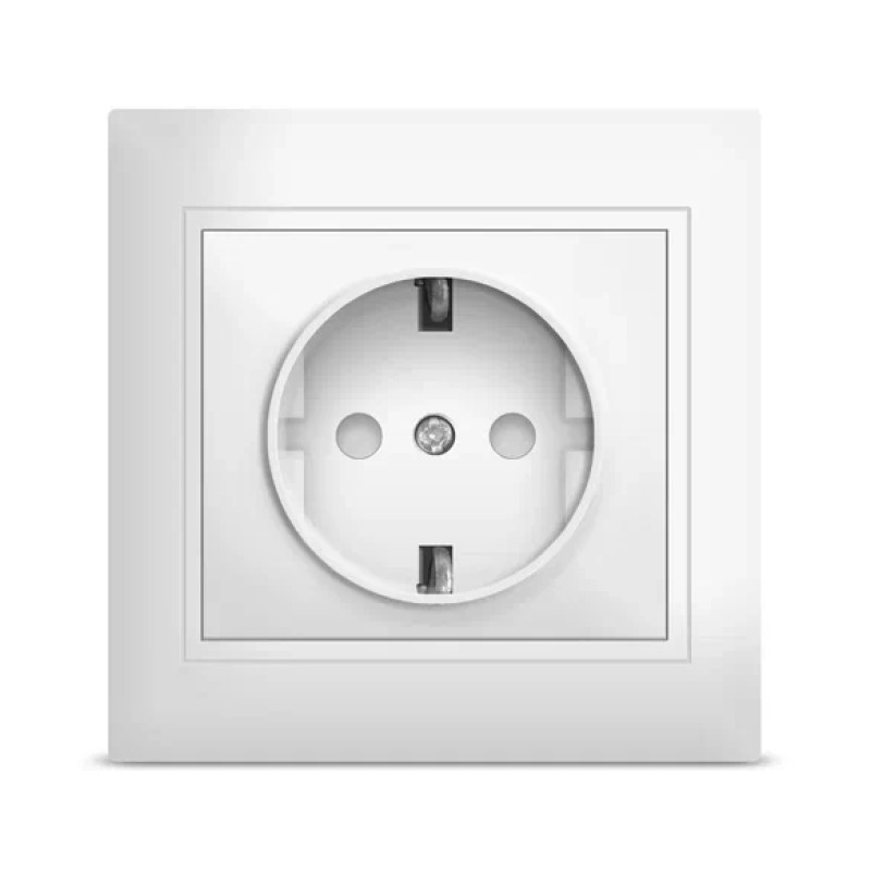 СЕВИЛЬ Розетка в сборе с/у, 1 гнездо, с/з, з/ш, 16А, 230В, IP20, белая. С0049