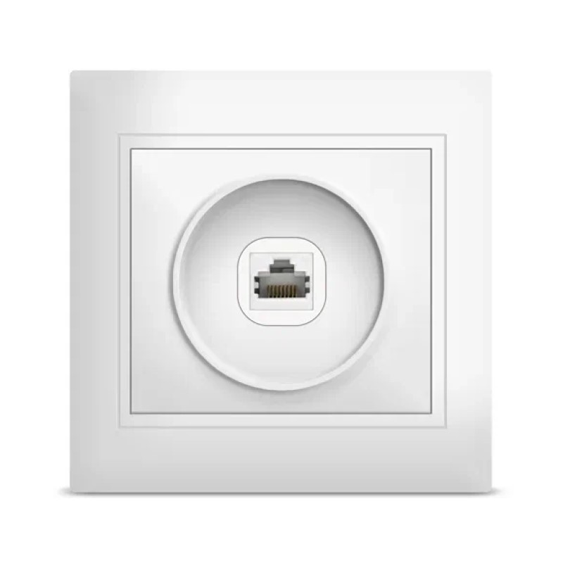 СЕВИЛЬ Розетка компьютерная RJ-45 в сборе с/у, 1 гнездо, белая. С0051