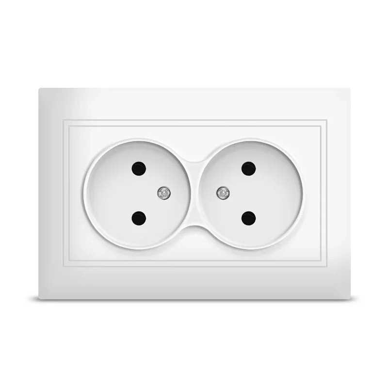 СЕВИЛЬ Розетка в сборе с/у, 2 гнезда, б/з, 16А, 230В, IP20, белая. С0102