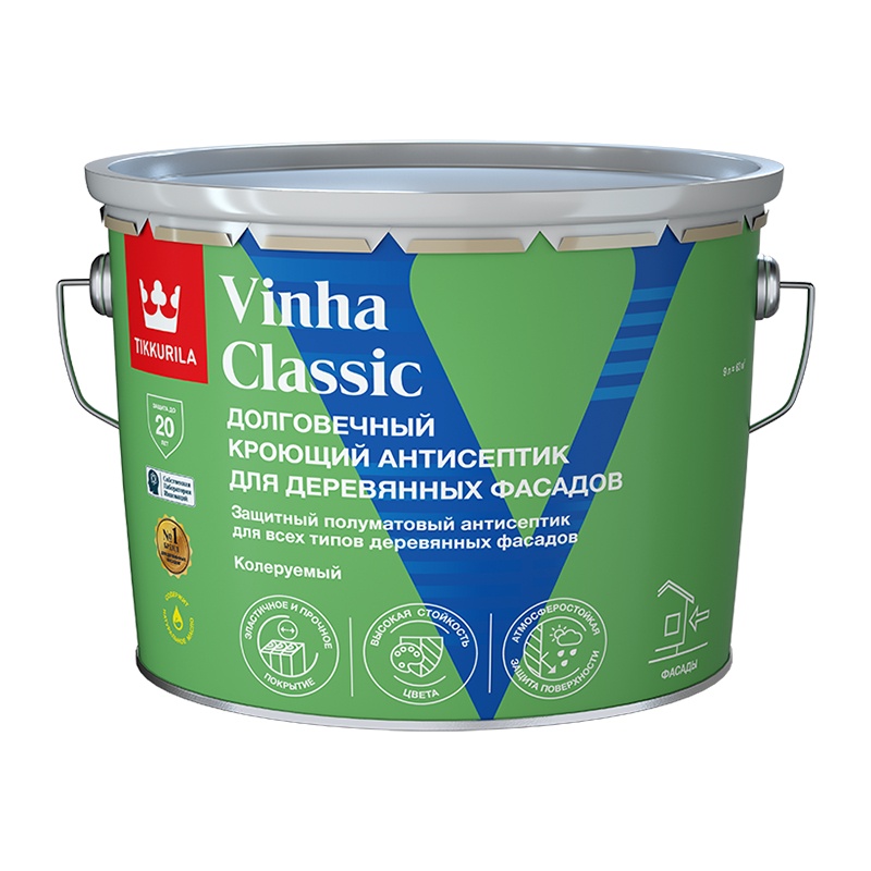 Антисептик кроющий Tikkurila Vinha Classic VVA полуматовый (9 л)