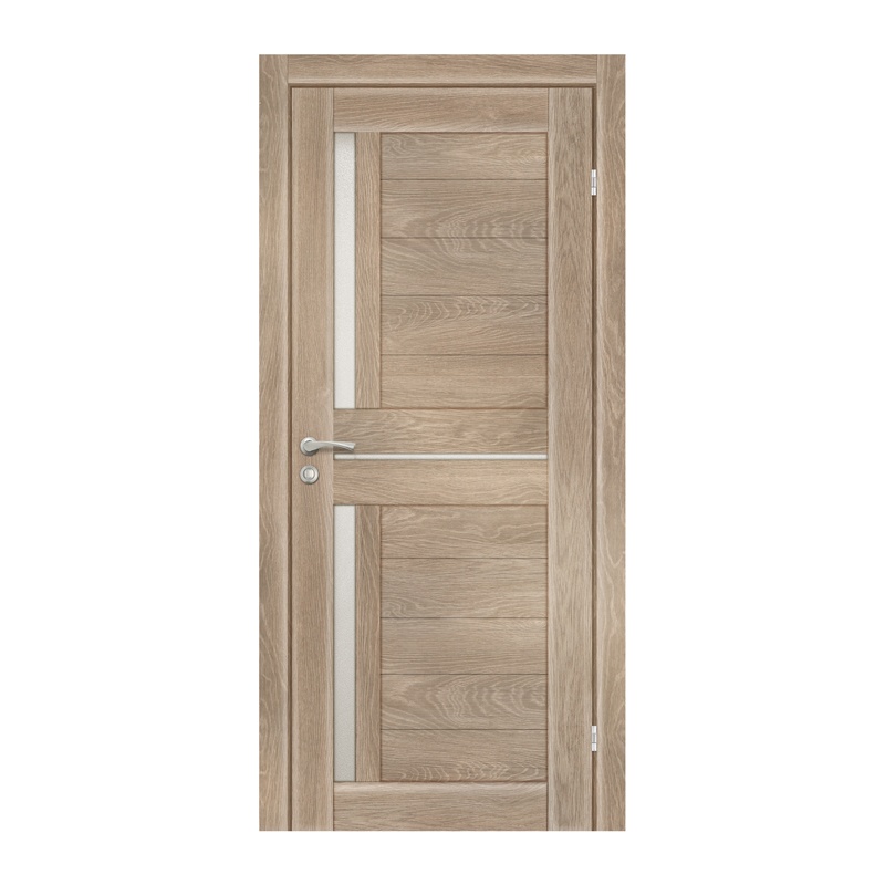 Полотно дверное Olovi Орегон, со стеклом, дуб шале, б/п, б/ф (700х2000х35 мм)