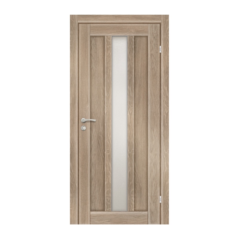 Полотно дверное Olovi Колорадо 1, со стеклом, дуб шале, б/п, б/ф (700х2000 мм)