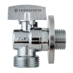 Кран шаровый угловой Klip 5004 для бытовой техники, хром, с отраж., 1/2"х3/4" Н/Н, флажок