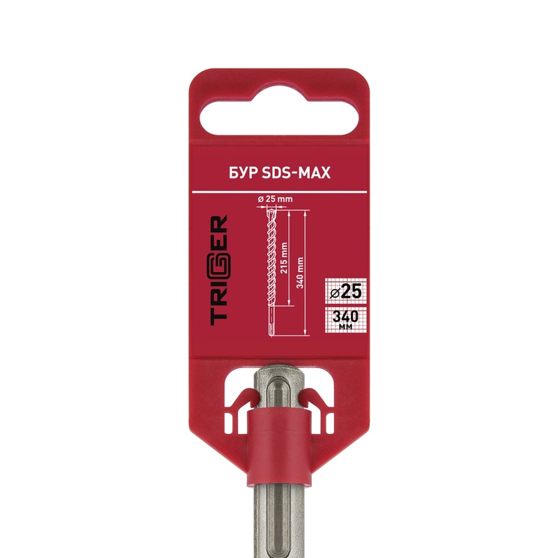 Бур Trigger 88009 SDS-Max (двойная спираль, 4 резца), 25х215/340 мм