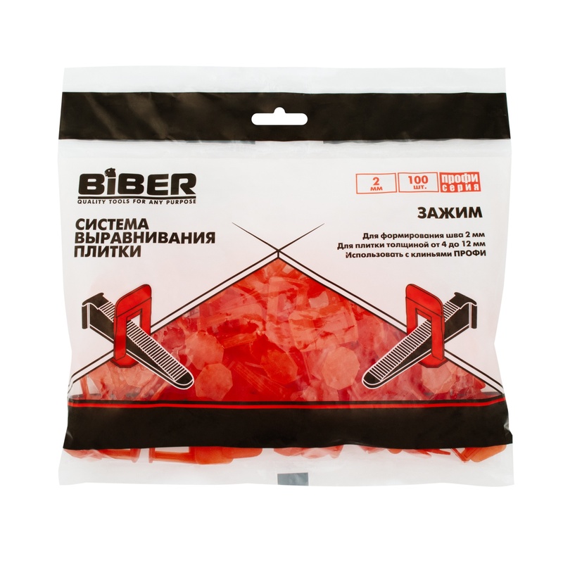 Зажим СВП Профи (ворота) Biber 55644 2 мм (100 шт)