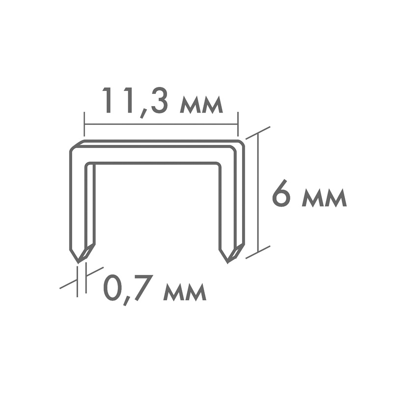 Скобы для степлера Biber 85811 тип 53, 6 мм (1000 шт.)