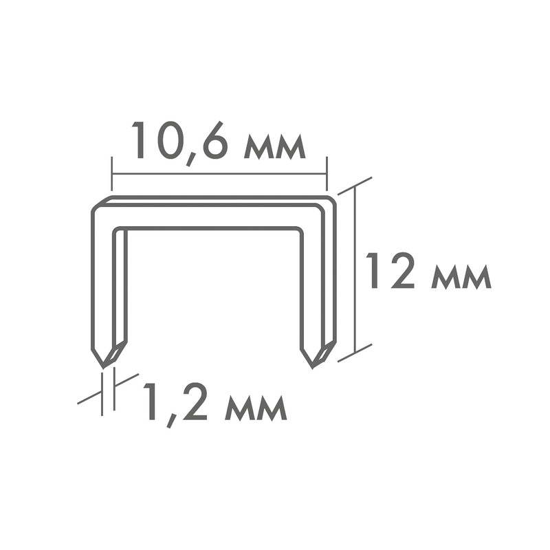 Скобы для степлера Biber 85824 тип 140, 12 мм (1000 шт.)