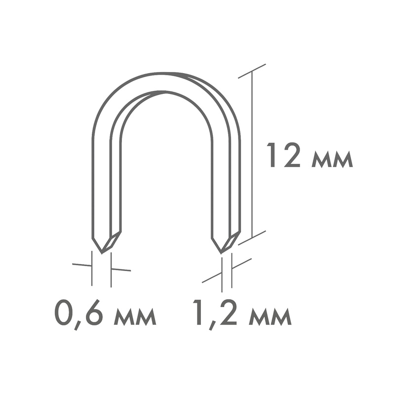 Скобы для степлера Biber 85827 круглые тип 28, 12 мм (1000 шт.)