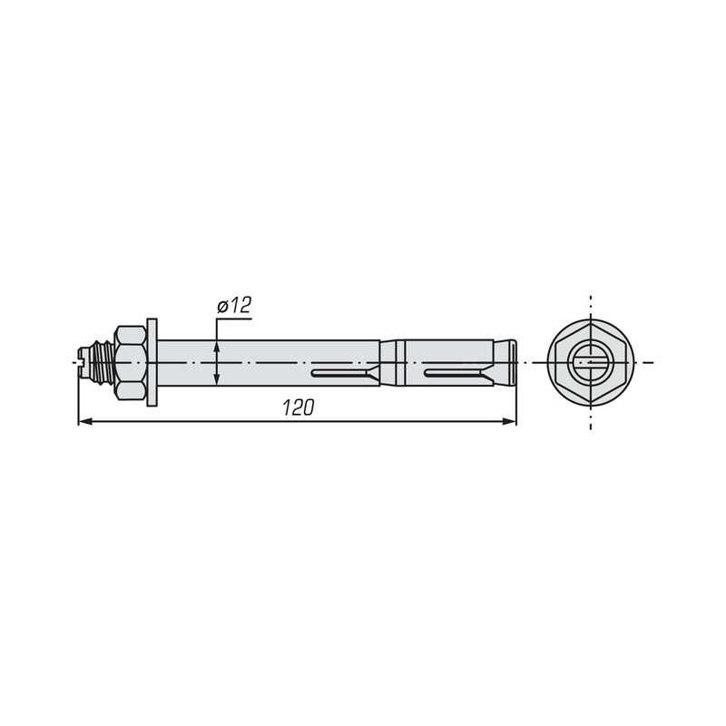 Болт анкерный двухраспорный SWFS 12х120 (40 шт)