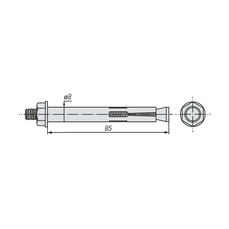 Болт анкерный с гайкой SWFS 8х85 (2 шт)