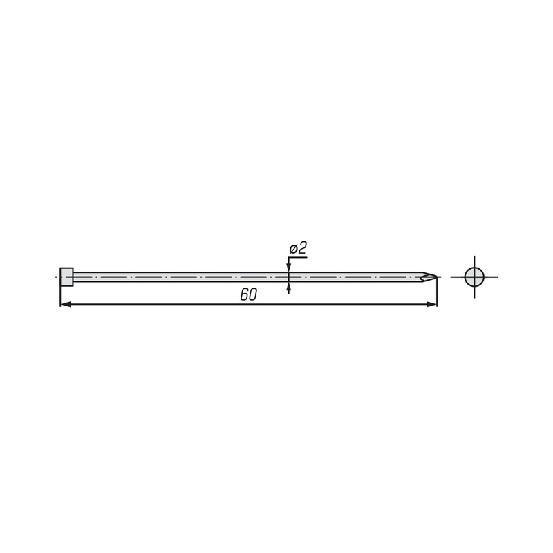 Гвоздь финишный SWFS DIN1152 2х60 (25 кг)