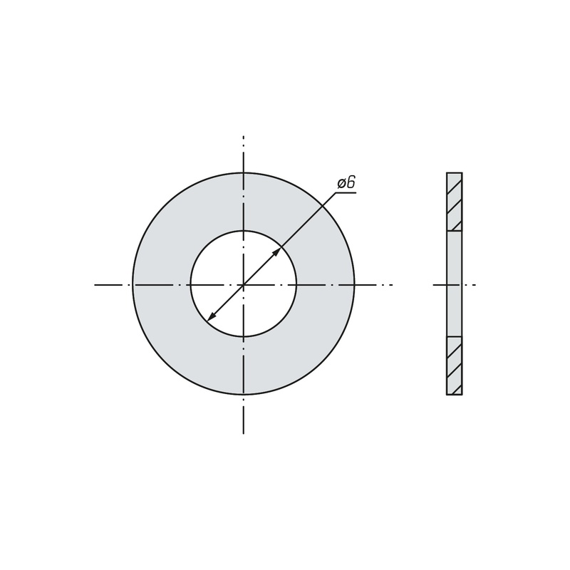 Шайба плоская SWFS DIN125 М6 (1 кг)