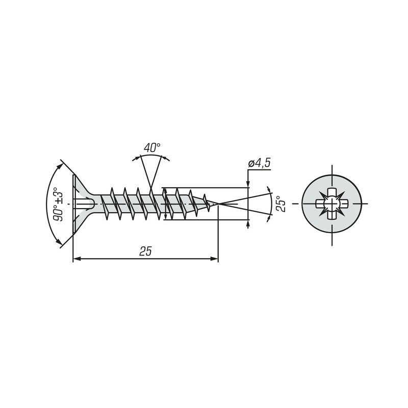 Саморез ШУЖ SWFS 4,5х25 (200 шт)