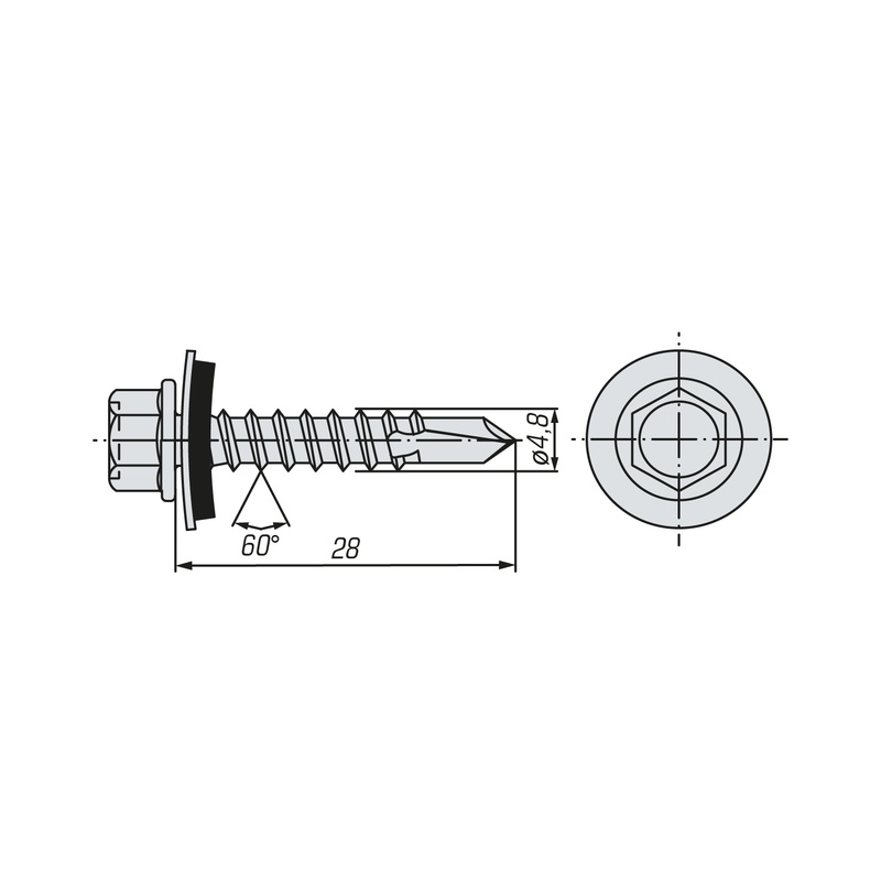 Саморез кровельный SWFS Premium RAL-3011 ZP 4,8х28 (300 шт) квадратный конт-р