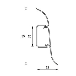Плинтус Ideal Классик, с кабель-каналом, клен белый, 55 мм (2,2 м)