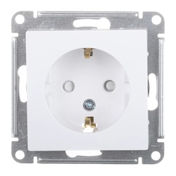 Розетка с/у Atlasdesign ATN000145, 1 гнездо, с/з, з/ш, белая