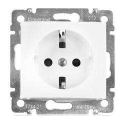 Розетка с/у Valena 694269, 1 гнездо, с/з, з/ш, белая