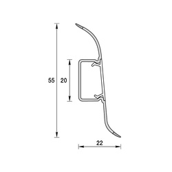 Плинтус Ideal Комфорт, с кабель-каналом, дуб снежный, 55 мм (2,5 м)