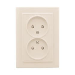 Розетка с/у Минск ERR10-102-200, 2 гнезда, б/з, з/ш, бежевая